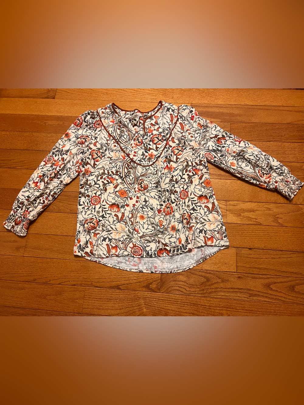 Matilda Jane Heart to Heart Meadow Brook floral gauze blouse